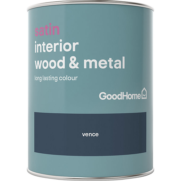 Product image for GoodHome Vence Satin Metal & wood paint, 750ml