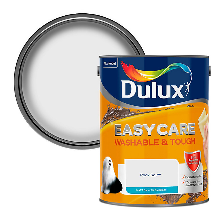 Product image for Dulux Easycare Rock salt Matt Emulsion paint, 5L