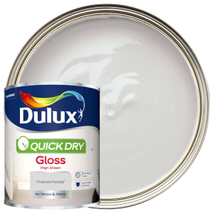 Product image for Dulux Quick dry Polished pebble Gloss Metal & wood paint, 750ml