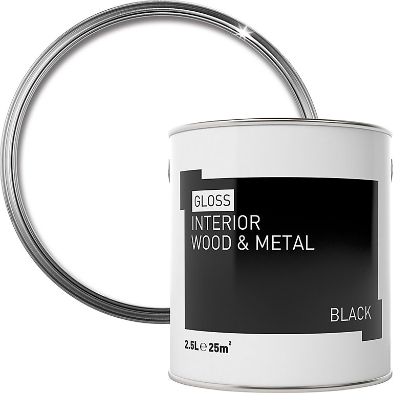 Product image for Black Gloss Metal & wood paint, 2.5L
