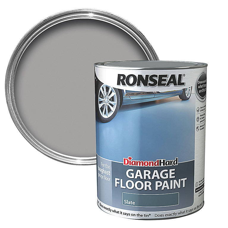 Image of Ronseal Diamond Hard Slate Satinwood Garage floor paint, 5L