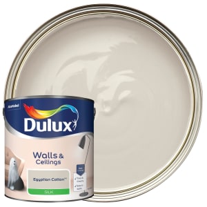 Product image for Dulux Walls & ceilings Egyptian cotton Silk Emulsion paint, 2.5L