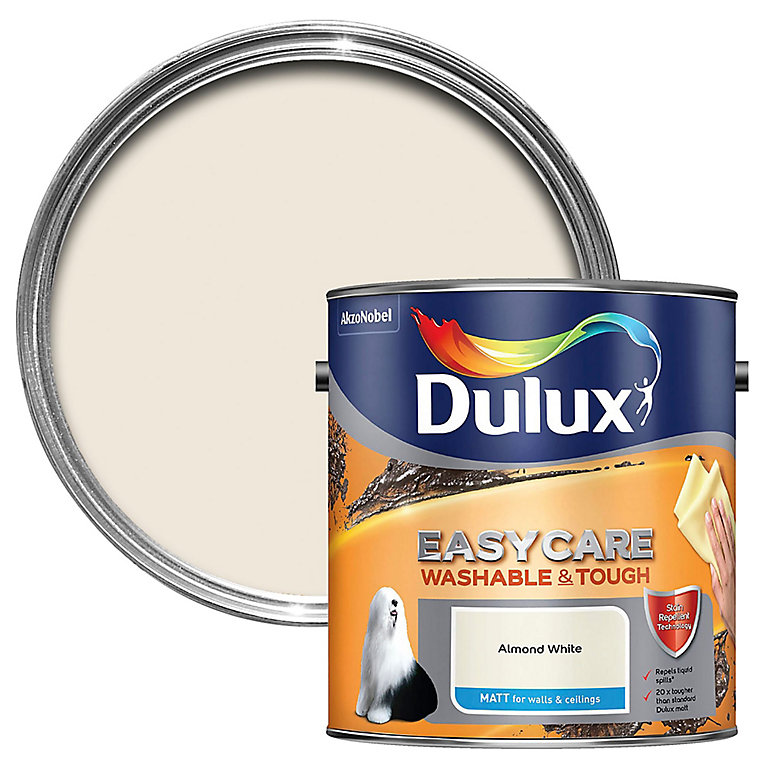 Product image for Dulux Easycare Almond white Matt Emulsion paint, 2.5L