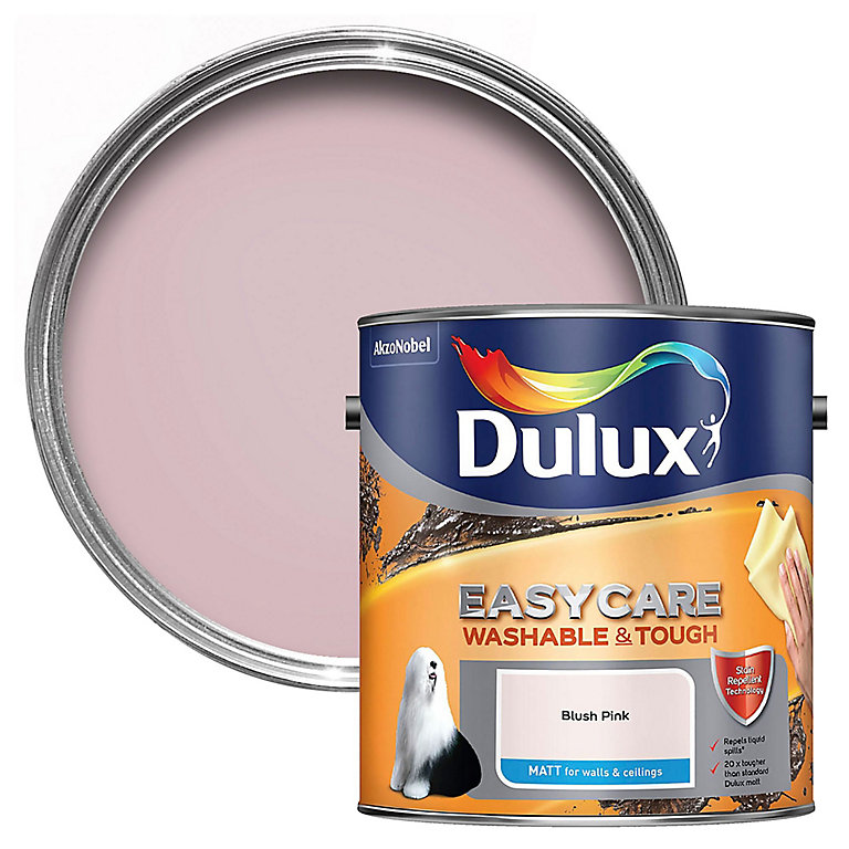 Product image for Dulux Easycare Blush pink Matt Emulsion paint, 2.5L