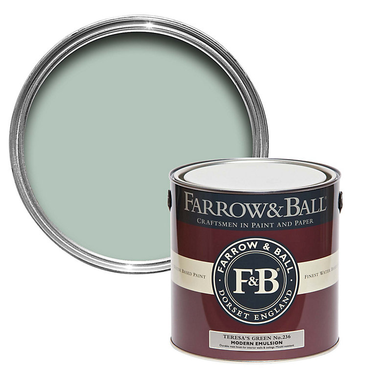 Product image for Farrow & Ball Modern Teresa Green No.236 Matt Emulsion paint, 2.5L