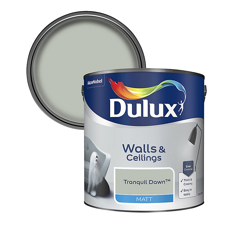 Product image for Dulux Walls & ceilings Tranquil dawn Matt Emulsion paint, 2.5L