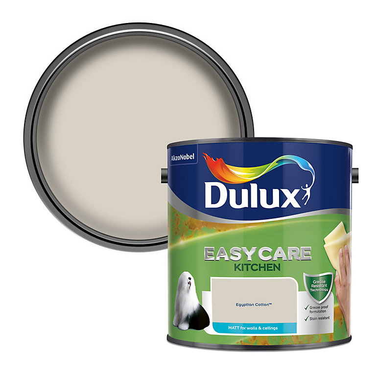 Product image for Dulux Easycare Kitchen Egyptian cotton Matt Emulsion paint, 2.5L