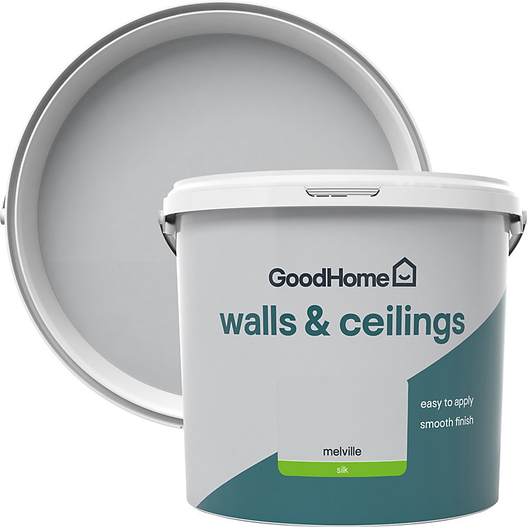 Product image for GoodHome Walls & ceilings Melville Silk Emulsion paint, 5L