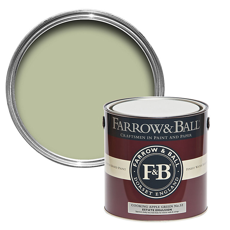Product image for Farrow & Ball Estate Cooking apple green No.32 Matt Emulsion paint, 2.5L