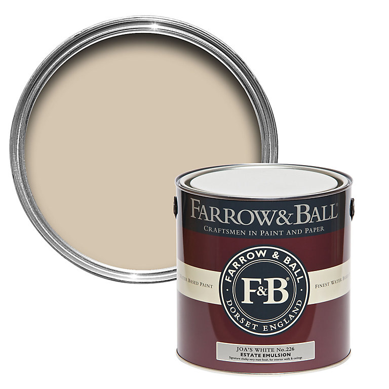 Product image for Farrow & Ball Estate Joa's white No.226 Matt Emulsion paint, 2.5L