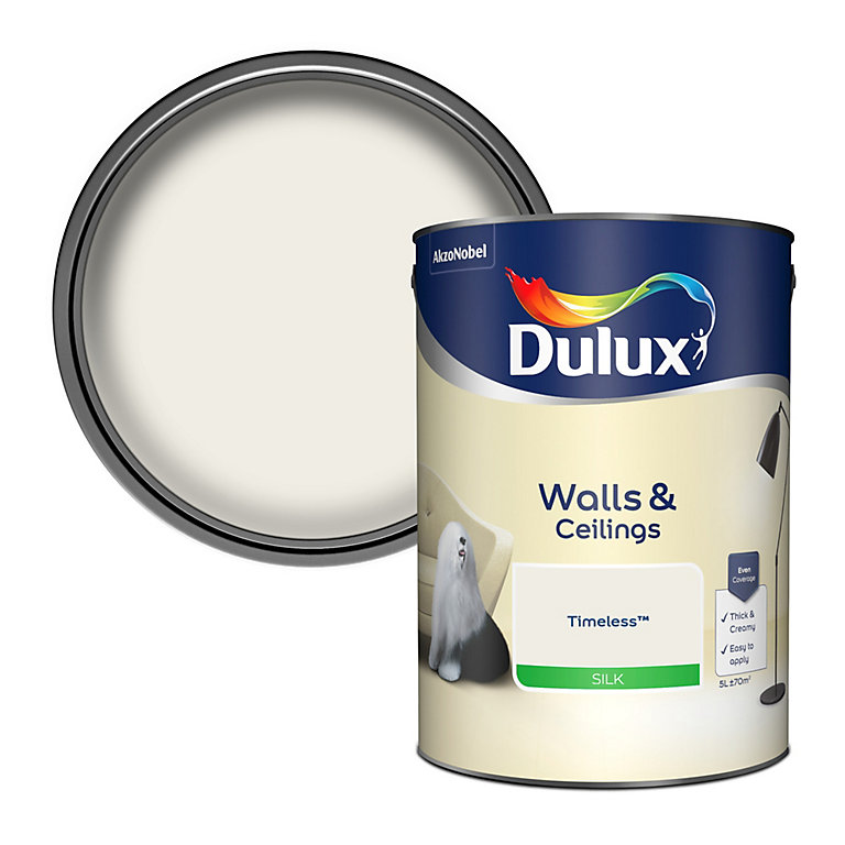 Product image for Dulux Walls & ceilings Timeless Silk Emulsion paint, 5L