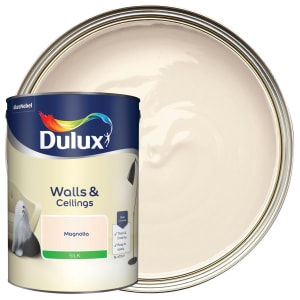 Product image for Dulux Walls & ceilings Magnolia Silk Emulsion paint, 5L