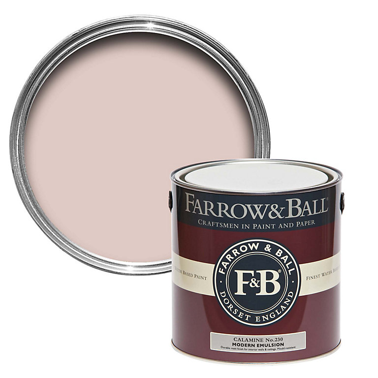 Product image for Farrow & Ball Modern Calamine No.230 Matt Emulsion paint, 2.5L