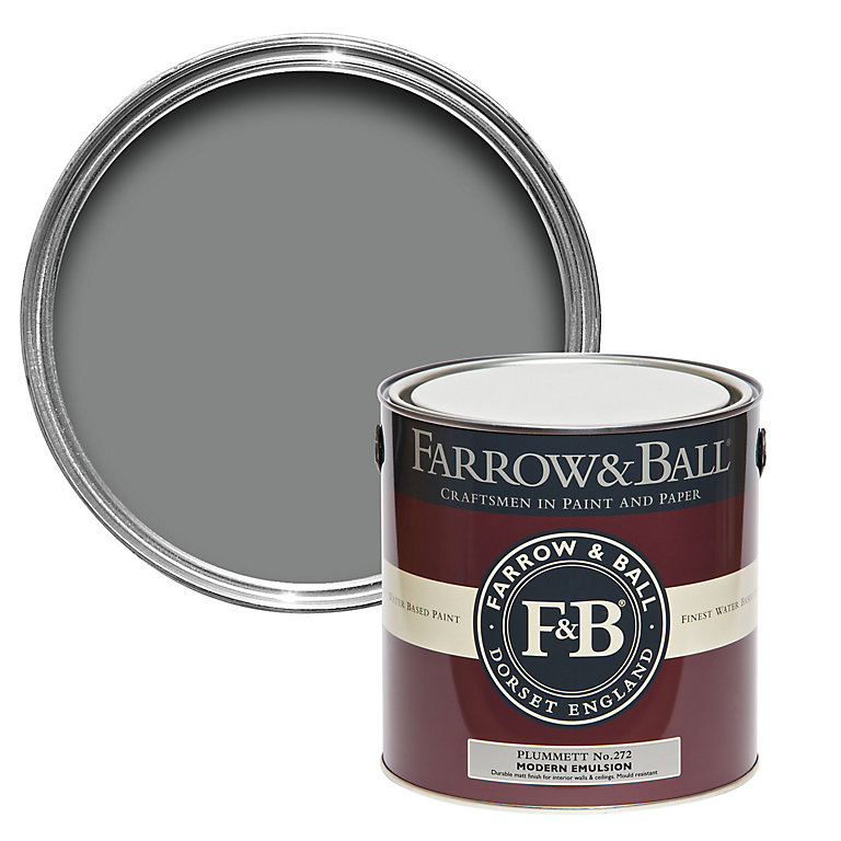 Product image for Farrow & Ball Modern Plummett No.272 Matt Emulsion paint, 2.5L