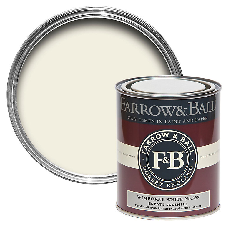 Product image for Farrow & Ball Estate Wimborne white No.239 Eggshell Metal & wood paint, 750ml