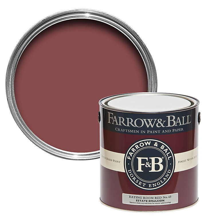 Product image for Farrow & Ball Estate Eating room red No.43 Matt Emulsion paint, 2.5L