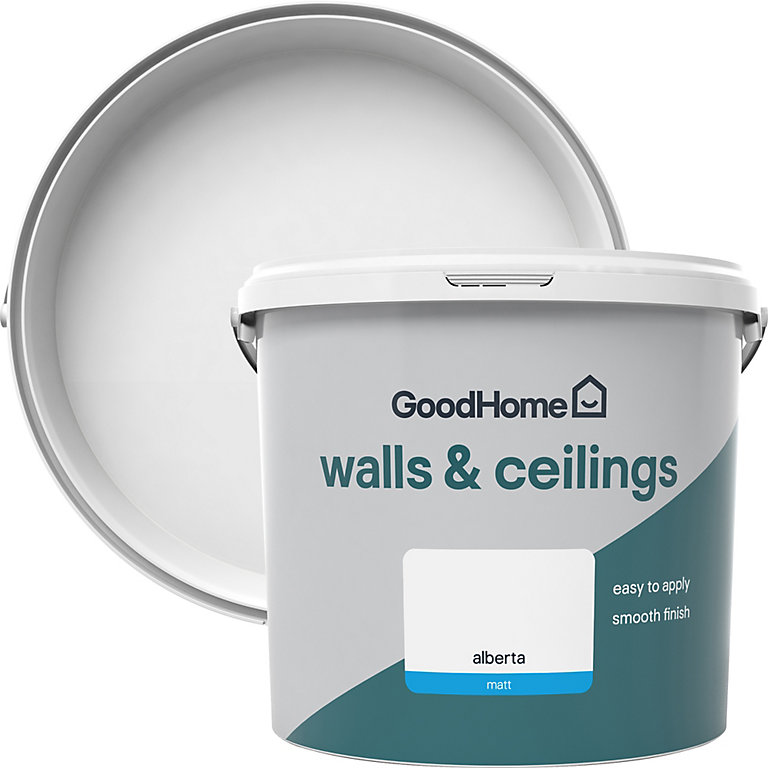 Image of GoodHome Walls & ceilings Alberta Matt Emulsion paint, 5L