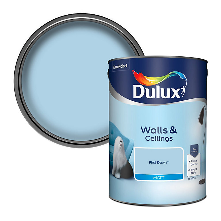 Image of Dulux Walls & ceilings First dawn Matt Emulsion paint, 5L