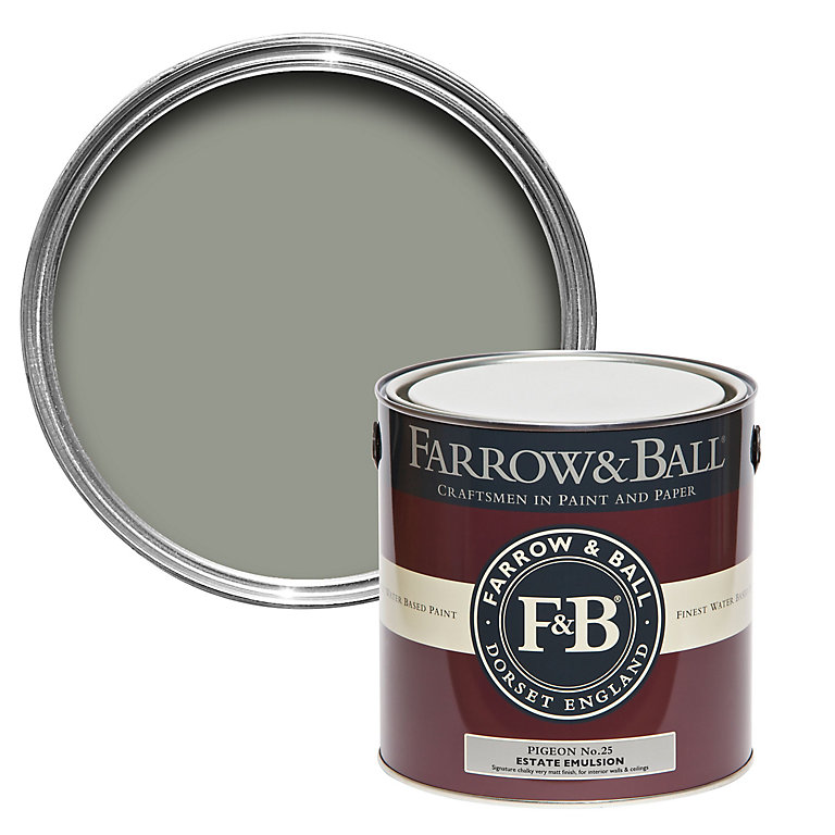 Product image for Farrow & Ball Estate Pigeon No.25 Matt Emulsion paint, 2.5L