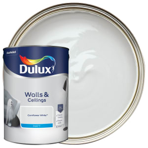 Product image for Dulux Walls & ceilings Cornflower white Matt Emulsion paint, 5L
