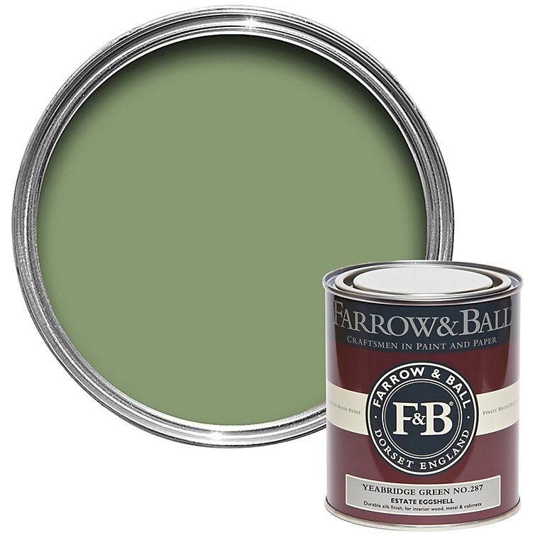 Product image for Farrow & Ball Estate Yeabridge Green No.287 Eggshell Paint, 750ml