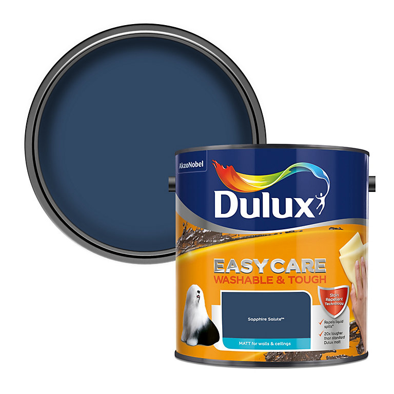 Product image for Dulux Easycare Sapphire salute Matt Emulsion paint, 2.5L