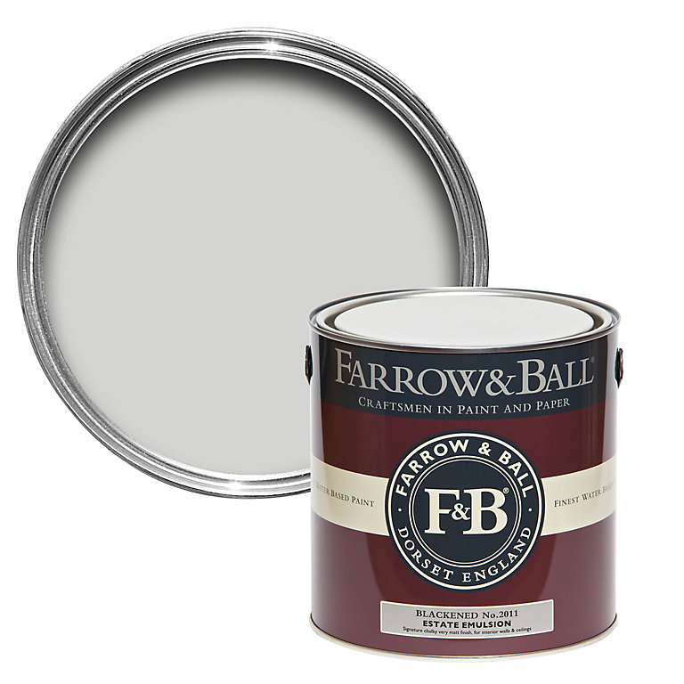 Product image for Farrow & Ball Estate Blackened No.2011 Matt Emulsion paint, 2.5L