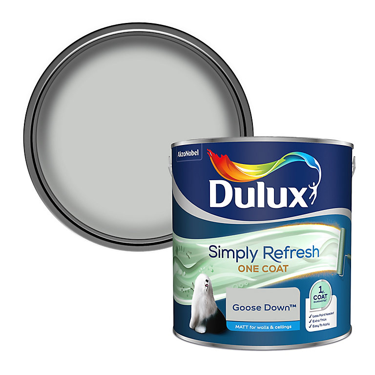 Product image for Dulux One coat Goose down Matt Emulsion paint, 2.5L