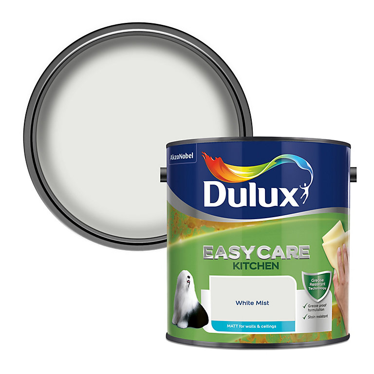 Product image for Dulux Easycare Kitchen White Mist Matt Wall paint, 2.5L