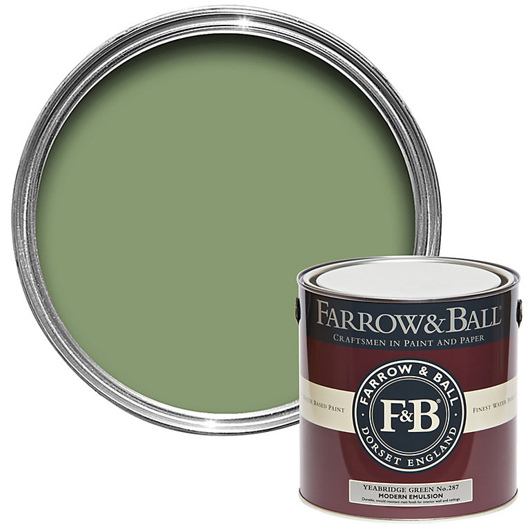 Product image for Farrow & Ball Modern Yeabridge Green No.287 Matt Emulsion paint, 2.5L