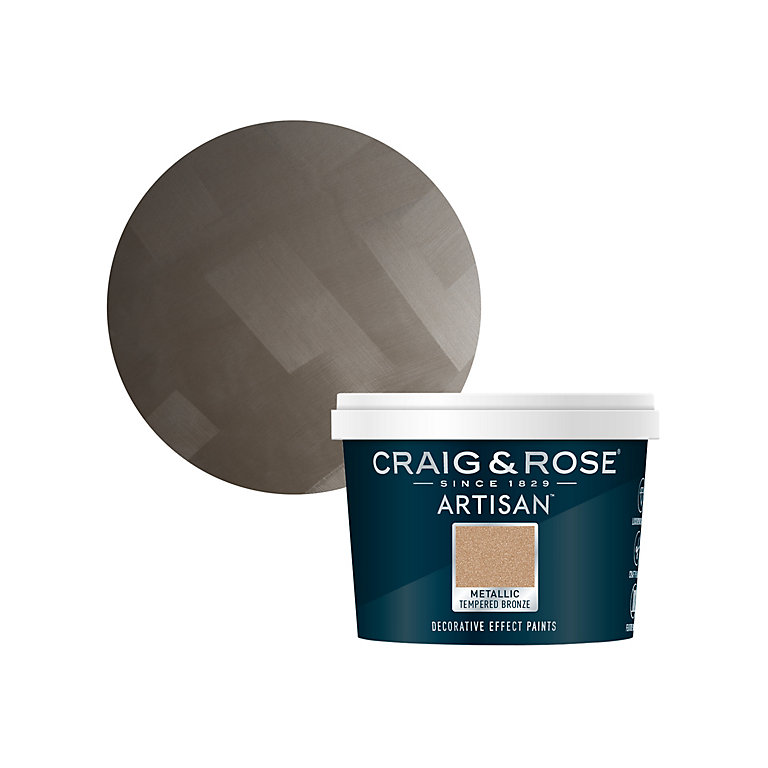 Product image for Craig & Rose Tempered Bronze Metallic effect Mid sheen Wall & ceiling Topcoat Special effect paint, 250ml