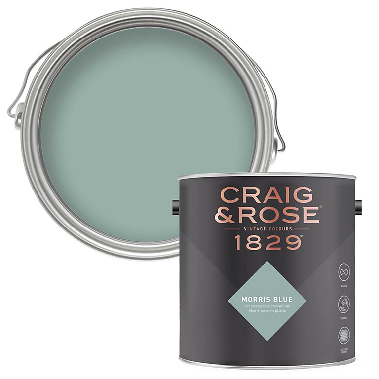 Product image for Craig & Rose 1829 Morris Blue Chalky Emulsion paint, 2.5L