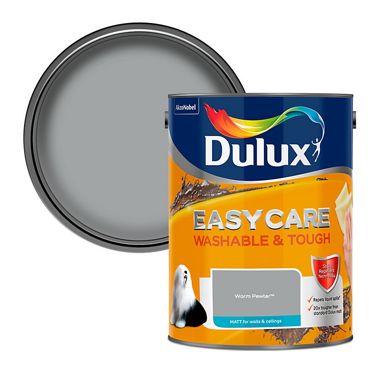 Product image for Dulux Easycare Warm pewter Matt Emulsion paint, 5L