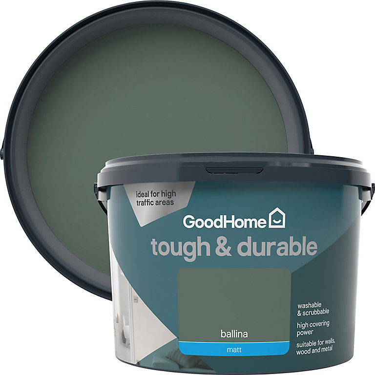 Product image for GoodHome Tough & Durable Ballina Matt Emulsion paint, 2.5L