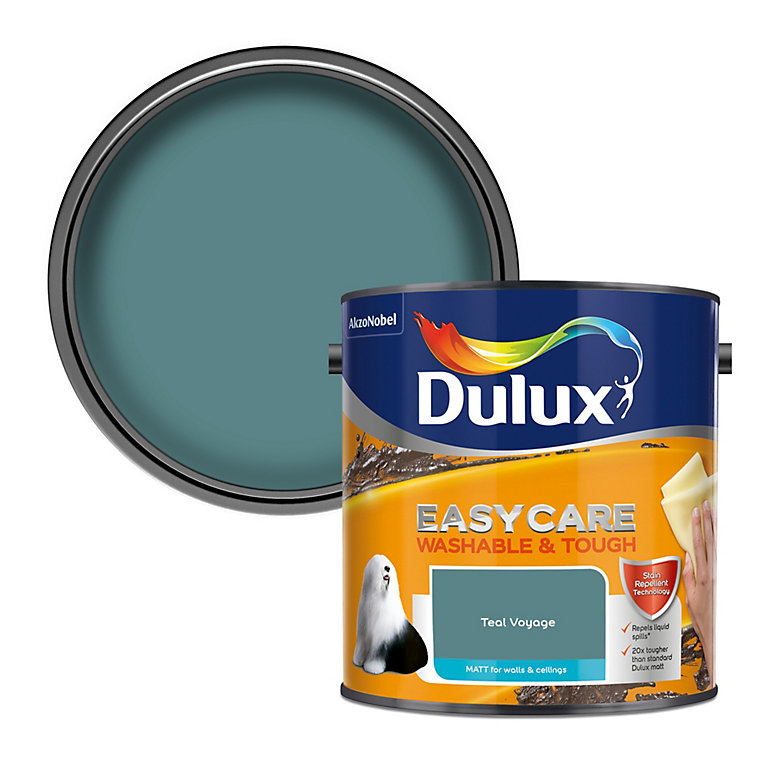 Product image for Dulux Easycare Teal Voyage Matt Wall paint, 2.5L