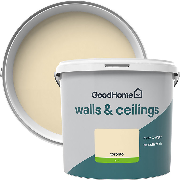Product image for GoodHome Walls & ceilings Toronto Silk Emulsion paint, 5L