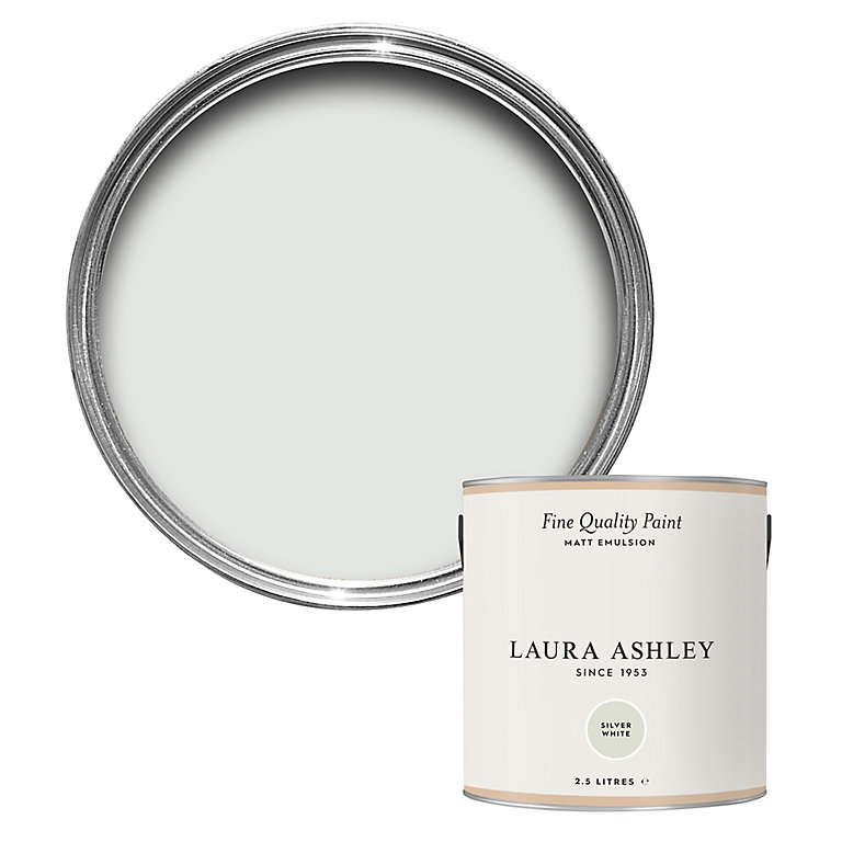 Image of Laura Ashley Silver White Matt Emulsion paint, 2.5L