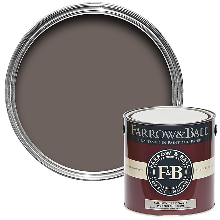Product image for Farrow & Ball Modern London Clay No.244 Matt Emulsion paint, 2.5L