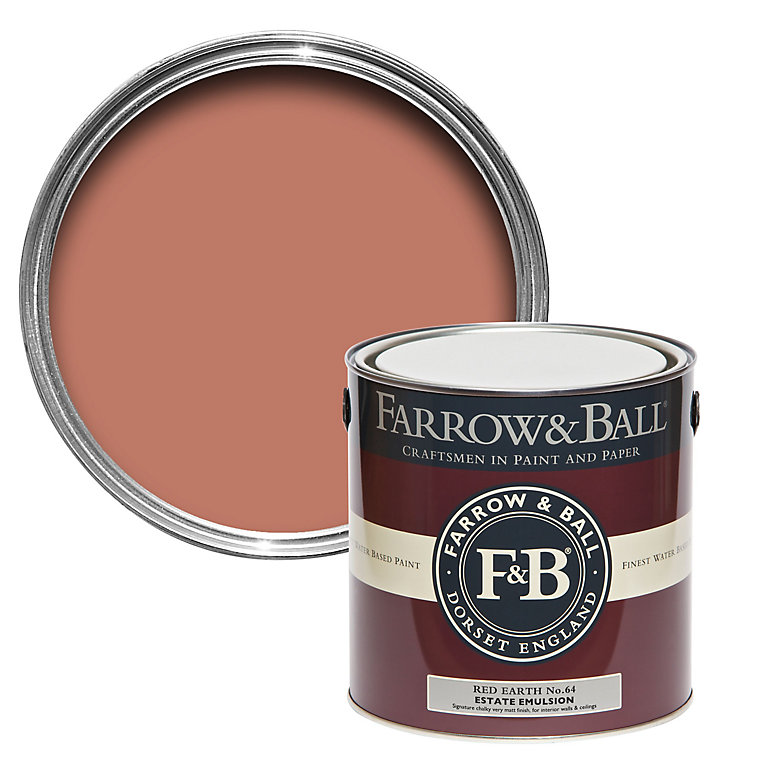 Image of Farrow & Ball Estate Red earth Matt Emulsion paint, 2.5L