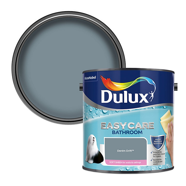 Product image for Dulux Easycare Bathroom Denim drift Soft sheen Emulsion paint, 2.5L