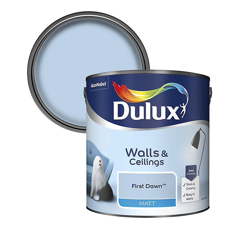 Product image for Dulux Walls & ceilings First dawn Matt Emulsion paint, 2.5L