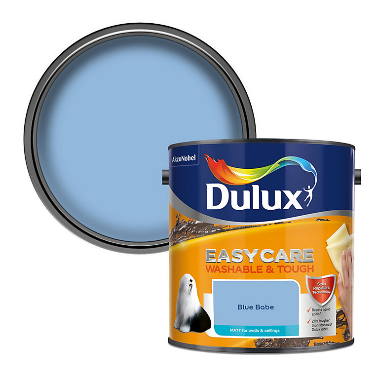 Product image for Dulux Easycare Blue babe Matt Emulsion paint, 2.5L