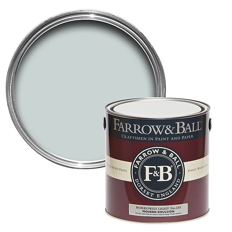Image of Farrow & Ball Modern Borrowed light Matt Emulsion paint, 2.5L