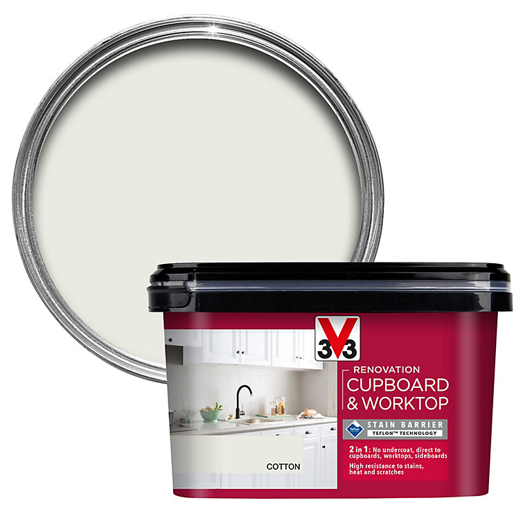 Product image for V33 Renovation Cotton Satinwood Cupboard & cabinet paint, 2L