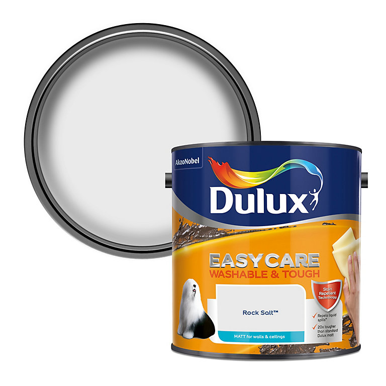 Product image for Dulux Easycare Rock salt Matt Emulsion paint, 2.5L