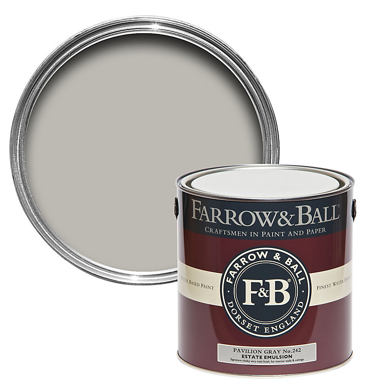 Product image for Farrow & Ball Estate Pavilion gray No.242 Matt Emulsion paint, 2.5L