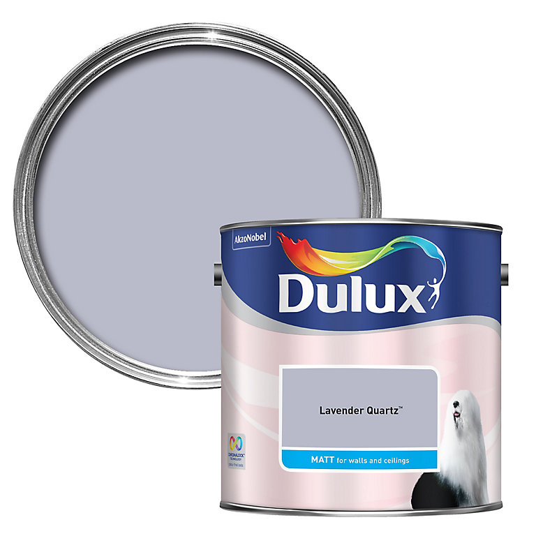 Product image for Dulux Walls & ceilings Lavender quartz Matt Emulsion paint, 2.5L