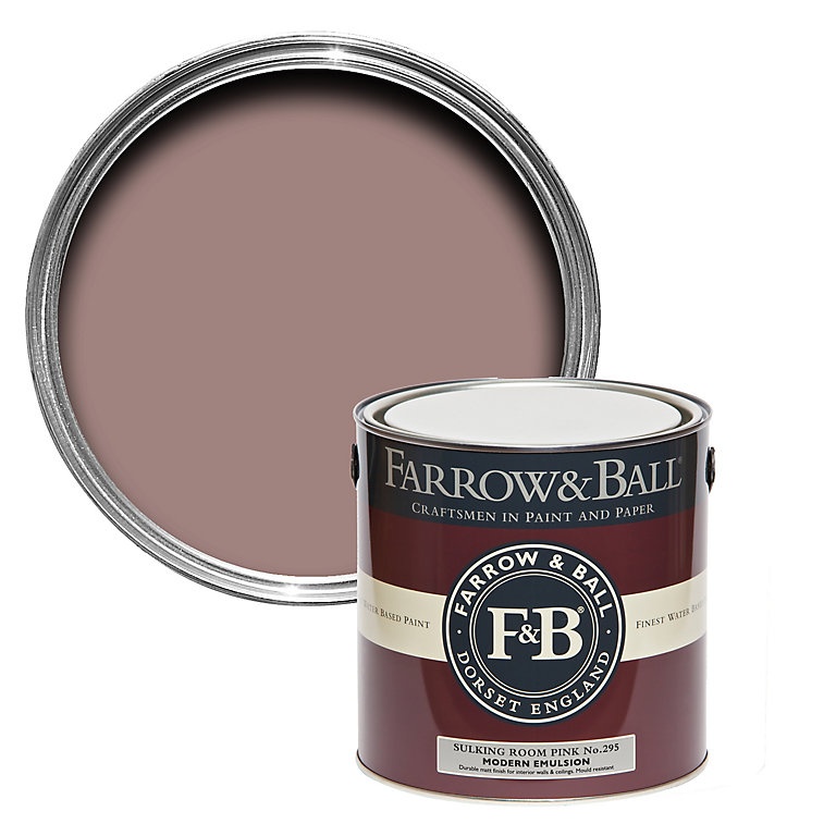 Product image for Farrow & Ball Modern Sulking room pink No.295 Matt Emulsion paint, 2.5L