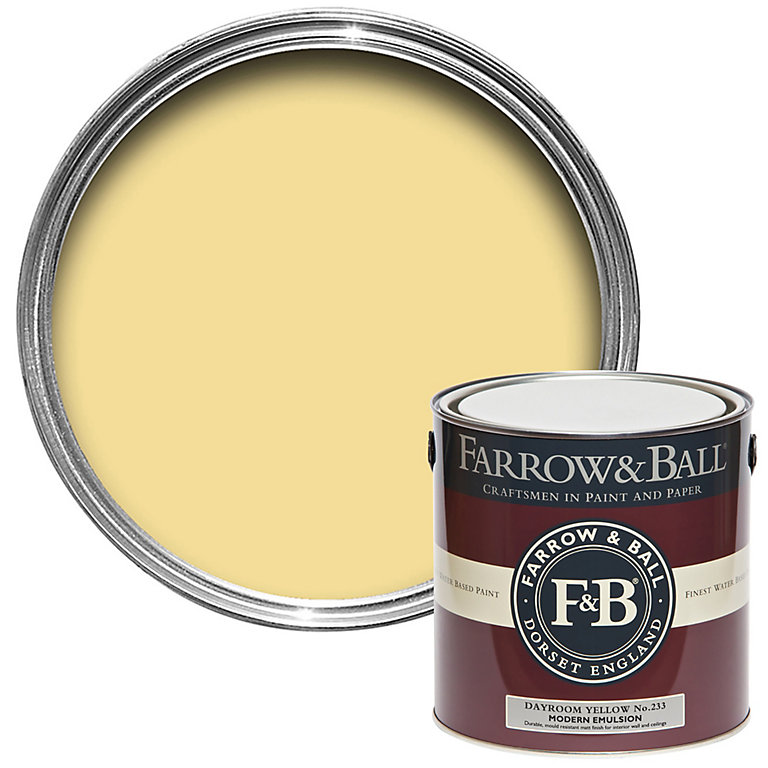 Product image for Farrow & Ball Modern Dayroom Yellow No.233 Matt Emulsion paint, 2.5L