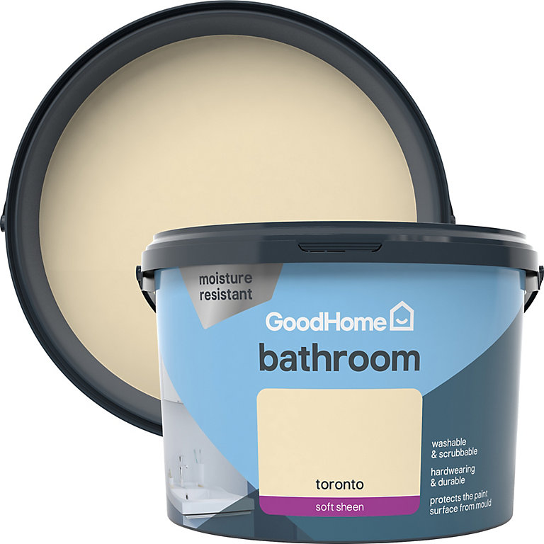 Product image for GoodHome Bathroom Toronto Soft sheen Emulsion paint, 2.5L